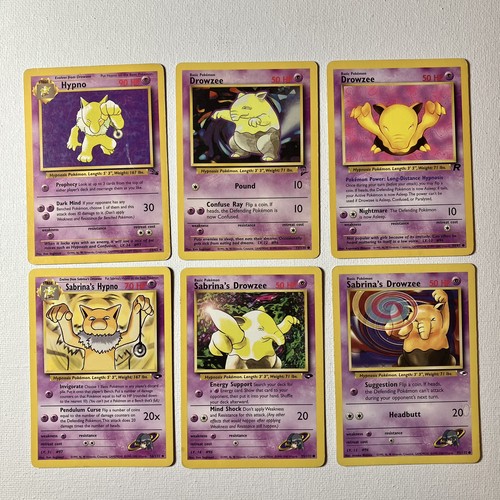 Lotto carte pokémon drowzee - 6,
