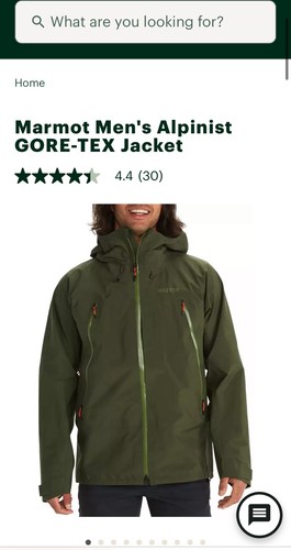 Nwt men marmot gore tex - l, gore-tex