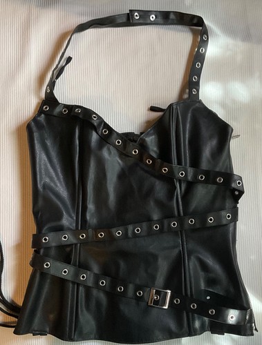 Corsetto ecopelle nero con - in,