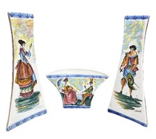 TRIS VASI PORTAFIORI CERAMICA