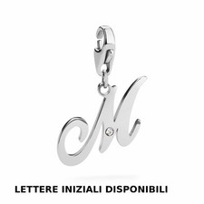 Charm Ciondolo Lettera Iniziale Donna Acciaio con Zircone Sagapo Alfabeto