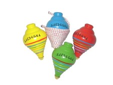 SET 4 PEZZI TROTTOLA IN LEGNO