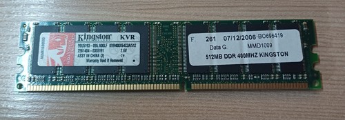 Ram kingston ddr 400mhz - 400mhz, 512mb