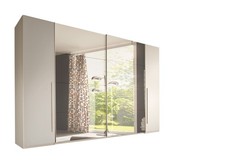 Armadio MATCH a 2 ante scorrevoli e 2 battenti, in laminato. LAP 316x226x61 cm