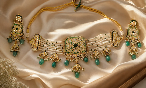 Set collana girocollo perle - collana,