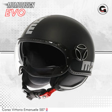 CASCO JET MOMODESIGN FGTR EVO ECE 22.06 NERO OPACO SILVER TG.L