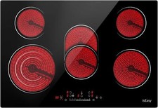 Piano di cottura in vetroceramica elettrica 5 fuochi, ISEASY