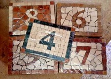 IL TUO Numero Civico in Mosaico di Marmo su Rete! Rosoni Insegne Interno Esterno