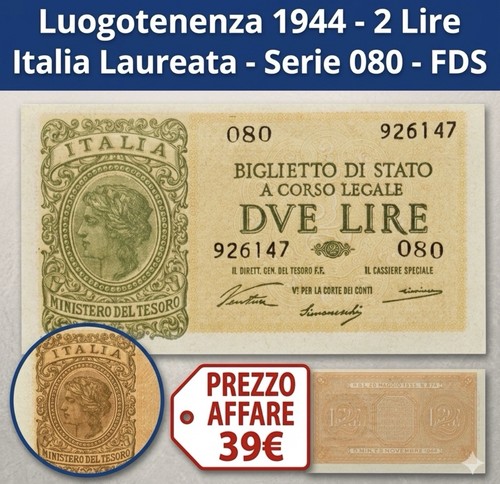 Luogotenenza 1944 2 lire - 1944,