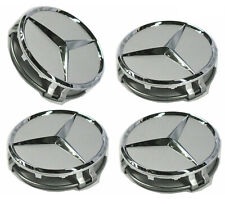 TAPPI COPRIMOZZO PER MERCEDES GRIGIO SILVER 75 MM. RUOTE CLASSE CERCHI A B C E