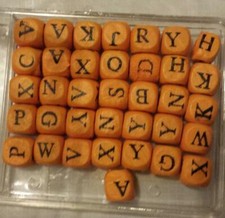 Perline legno arancione con