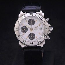 Bulova Chronograph steel 38 mm automatic Valjoux 7750 + box Like New
