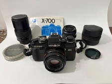 Minolta X-700 KIT: 28/45/135mm ROKKOR Prime Lenses, 2X Converter, Manual, Bag