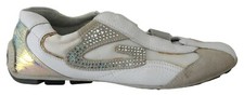 ALBERTO GUARDIANI Scarpe Sneakers Bianco Logo Cinturino Slip-on Donna EU39 / US8,5