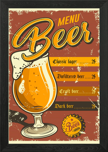Poster menù birra vintage - poster,