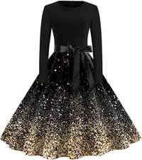 Donna Vestiti Di Natale Manica Lunga Abito Natale Vestito Da Donna Tunica Stampa