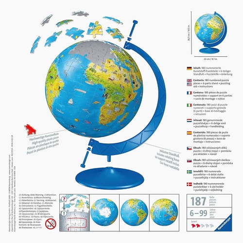 Globo puzzle 180 pezzi per - puzzle,
