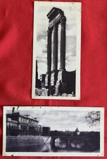 ?2 Rare Cart. Formato Mini di Roma Palazzo Giustizia Foro Romano 1922 Cagliari