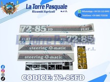 ADESIVI DECALCOMANIA TRATTORE FIAT 72-85 STEERING O'MATIC