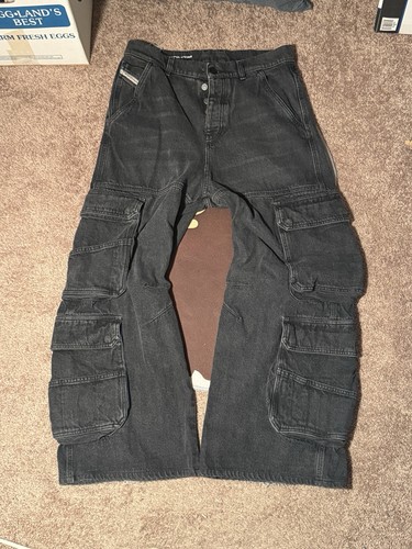 Jeans cargo multitasche nero