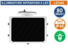 ILLUMINATORE FARO LED NOTTURNO INFRAROSSI IR 80 METRI DA ESTERNO PERTELECAMERE