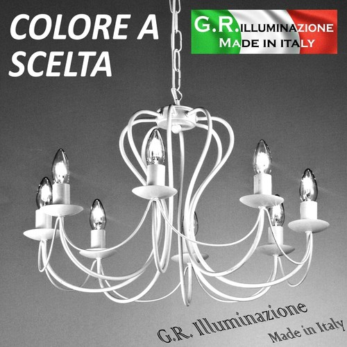 Lampadario ferro battuto 8 - lampadario,