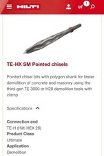 4pc Hilti TE-HX SM 40 Pointed