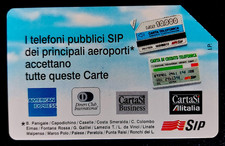SCHEDA TELEFONICA SIP TELEFONI PUBBLICI AEROPORTI CARTE @ LIRE 15.000 @
