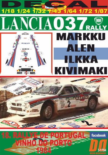 Decal lancia 037 rally alen - decal,