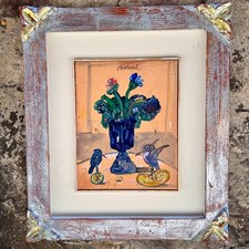 Antonio Possenti - "Senza titolo" - olio e tecnica mista su cartone - 1980 ca