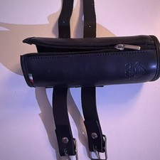 Vera pelle Nero  Portaborraccia E Bottiglie Custom Moto Franco Cuoio Made Italy