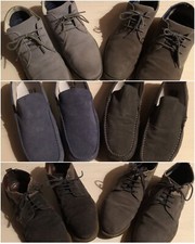 OBJ bugatti conte scarpe in camoscio pelle blu grigia tg 2x44-4x45