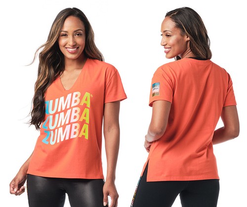 Top scollo colore zumba - v,