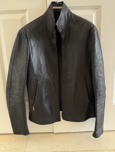 Giacca pelle traforata cyber