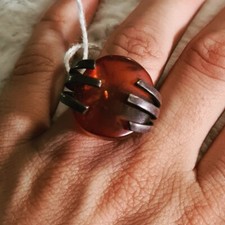 Anello in argento 925 e Ambra