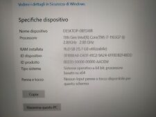 Dell , I7, 11th gen Intel core TM i7 1165G7 2.80 GHz 16 GB RAM 64bit 