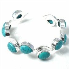 Bracciale con gioielli fatti a mano in argento sterling 925 con pietra...