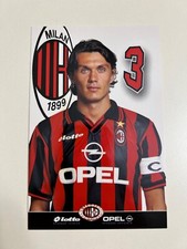 PAOLO MALDINI Milan 1997/98 calcio football soccer autograph postcard
