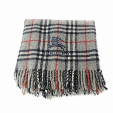 Burberry London ginocchio coperta mezza coperta stola frangia usata