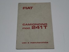 FIAT 241 T CAMIONCINO MANUALE USO E MANUTENZIONE