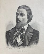 ANTICO RITRATTO-PATRIOTTISMO-TITO SPERI- STAMPA DELL'800-BRESCIA-MANTOVA