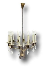 lampadario anni 70 in ottone e