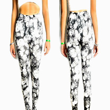 Leggings da donna nero elastico teschi leggins sexy fuseaux skinny lungo moda