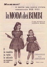 DEPLIANT PUBBLICITARIO CHERIE MODA + LA MODA DEI BIMBI ANNI '50 