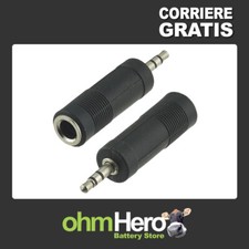 Adattatore Cuffie RIDUTTORE: jack 6.3mm Femmina > jack 3.5mm Maschio TRS 1/4"