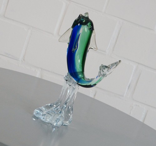 Statua pesce delfino vetro - pesce,
