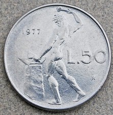 1977 R Italy 50 Lire KM# 95.1