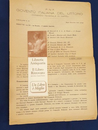 Pnf gioventu italiana del - gioventu',