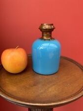 Antico C1880 Blu Aroma Profumo Bottiglia Grand Tour Rare Dipinta Scene