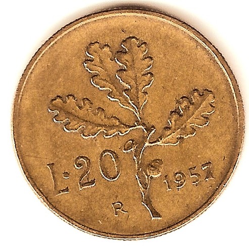 Lire 1957 gambo largo - 20,
